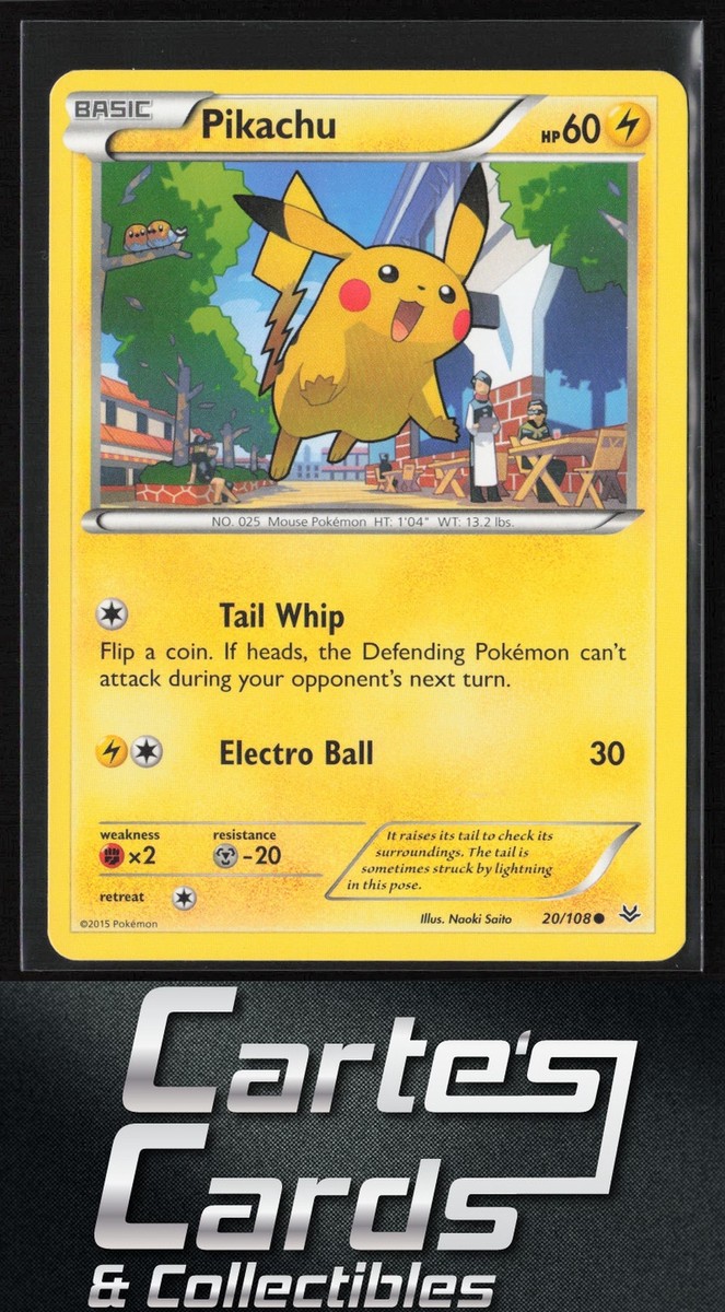 pokemon card value checker Pikachu Pokemon #20/108 Common