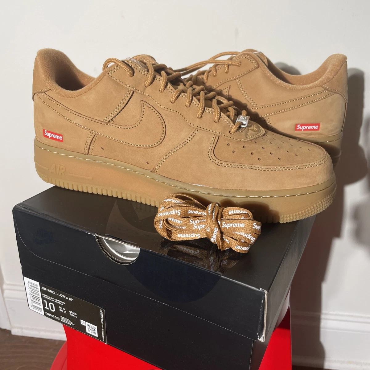 Nike Air Force 1 Low SP Supreme Wheat Flax (DN1555-200) In Hands Ready to Ship