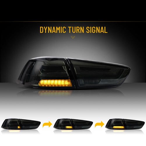 VLAND Blk LED Headlights & Smoke Taillights Assembly For 08-17 Mitsubishi Lancer - Picture 15 of 22