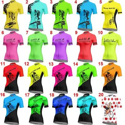 Radtrikot Damen Kurzarm Fahrradtrikot Fahrrad Shirt Rennrad Trikot Reflektierend - Bild 1 von 2