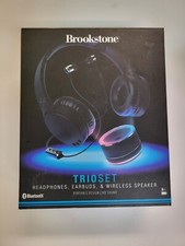 Brookstone TRIO SET Bluetooth HEADPHONES, EARBUDS  Wireless SPEAKER