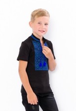 Black vyshyvanka for a boy with short sleeves, t-shirt, clothes from Ukraine