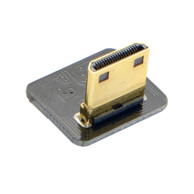 FPC 20 poliger Mini HDMI Flachstecker 90 Grad nach unten abgewinkelter Anschluss