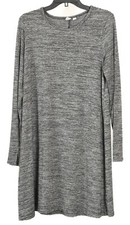 Gap Women’s Dress Large Gray Striped Shift Long Sleeve Pullover Stretch