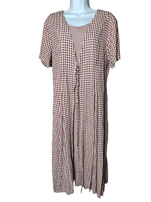 Vintage Betsy's Things 90s Red Gingham Maxi Dress | eBay