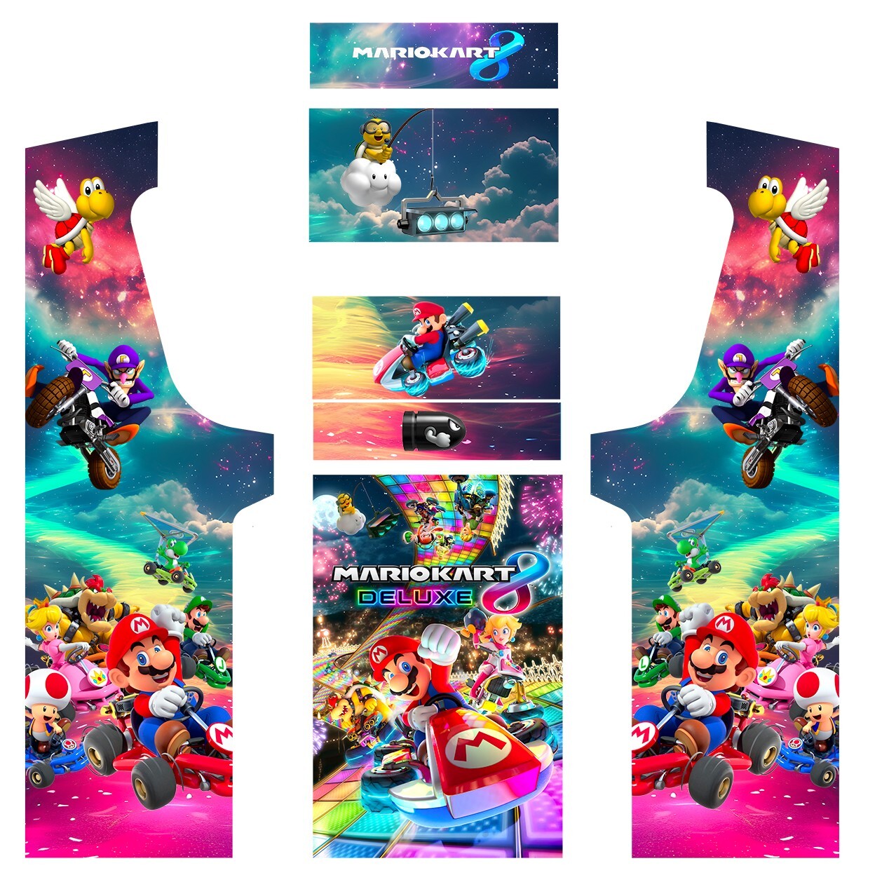 Stickers Mario Kart Borne Arcade MAME avec Impression Haute Définition et Bonus
