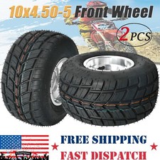 2PCS 10x4.50-5 5" Front Wheel Tire Rim For Racing Go Kart Drift Trike ATV Buggy