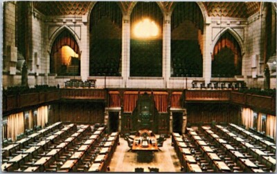 House of Commons Chamber Parliament Canada 1962 Vintage Chrome Postcard B3