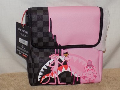 Sprayground Pink Panther Half Painted Sling Bag New Black Check Messenger Bag
