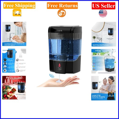 #ad Black Wall Mount Touchless Electric Soap Dispenser 600ml for Home amp; Office $44.95