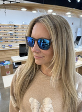 Costa Sullivan Square Sunglasses Gray Frame Mirrored Blue Glass Lens Unisex
