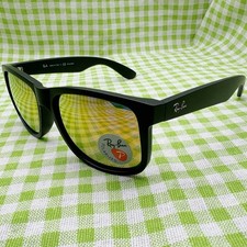 2026 Ray-Ban Justin RB4165 55-16 polarized Sunglasses Red Mirror Black Frame 145