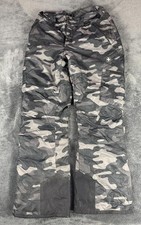 Swiss Tech Camouflage Camo Snow Ski Pants Boys Sz M 8-10 Black/Grays