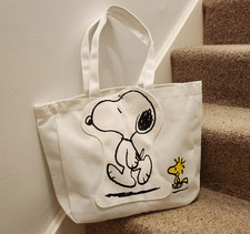 Peanuts Snoopy Canvas Shoulder Tote Bag Cute Cartoon Large Student Gift NWT