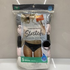 Hanes Brand Ultimate Comfortsoft Stretch bikini Panties. 5 pack Size S