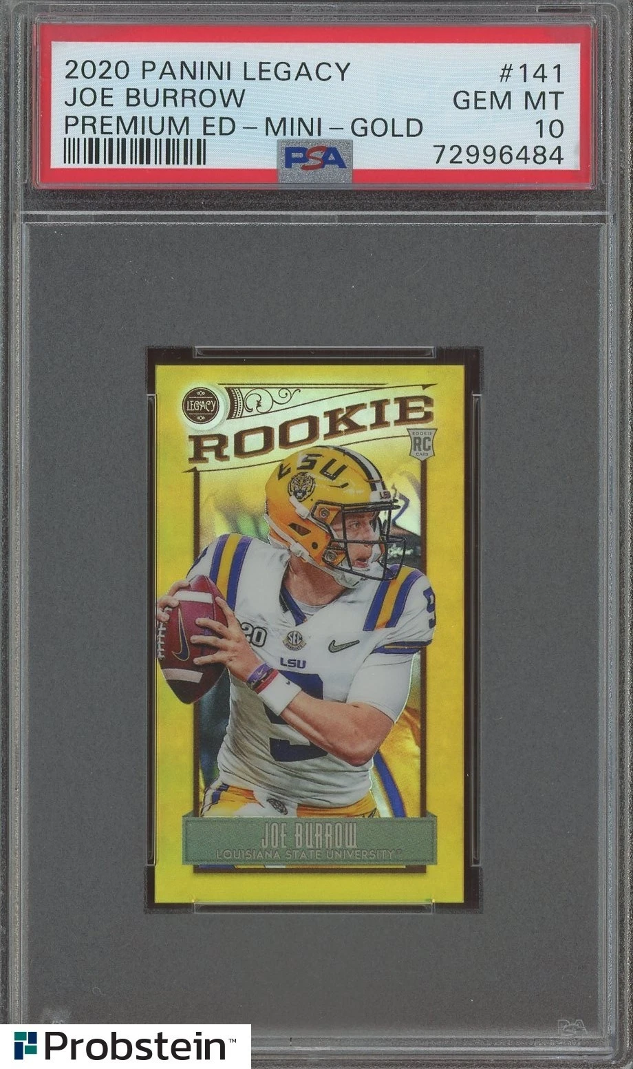 Joe Burrow Panini Legacy #141 Premium Edition-Mini-Gold
