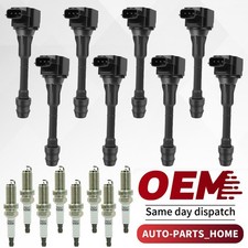 8 Ignition Coil + 8 Spark Plugs for Nissan Titan Pathfinder Armada Infiniti QX56