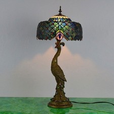 Tiffany Peacock Table Lamp 3 Different Style Desk Lights Led Home E27 Vintage