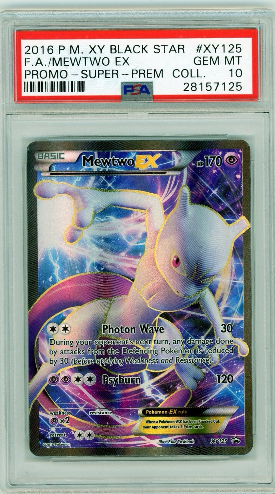 2016 Pokemon XY Promo Super Premium Collection Mewtwo EX #XY125 PSA 10 Gem Mint