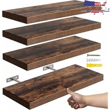 Floating Shelves Set of 4 Wall Mounted Storage Display Space Saving Decor New