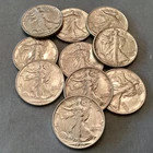 Lot of 10 - 1940 S Walking Liberty Half Dollars