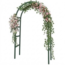 RUBFAC 7.8ft Metal Garden Arch Trellis for Climbing Plants Outdoor, Garden Ar...