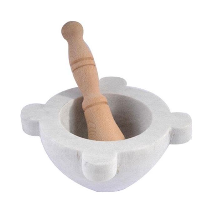 Mortaio e Pestello in Marmo 16 cm | Utensile Tradizionale da Cucina