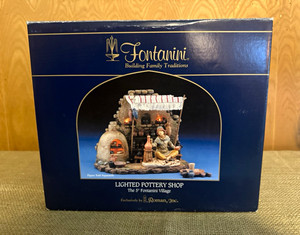 Fontanini Light Up Pottery Shop Nativity Scene, Fontanini Village Christmas 