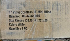 Cordless light filtering Mini Blinds 39.5"W x 60"L White