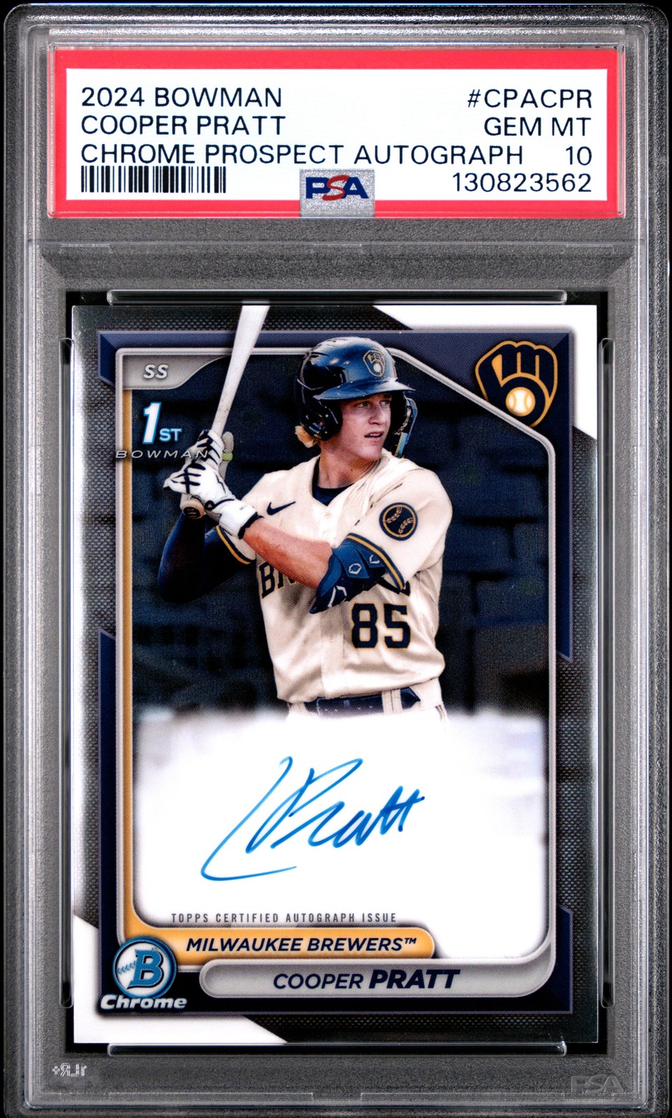 2024 Bowman Chrome Prospect Autographs #CPACPR Cooper Pratt PSA 10 GEM MINT