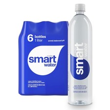 Smartwater Packaged Drinking Water, 33.8 Fl Oz (Pack of 6), Clear 
