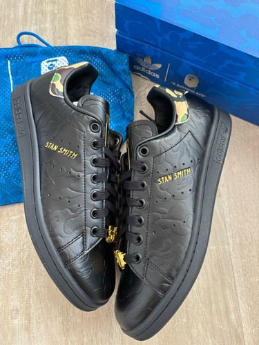 Size UK 5.5 Adidas x Bape Stan Smith 30th Anniversary Black - Brand New 📦 - Picture 1 of 6