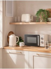 Cream Diamond Texture 1.7L Kettle +2 slice Toaster &17L Microwave New Brand GH