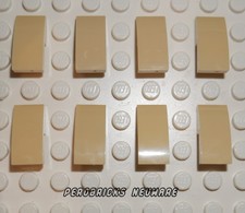 Lego Basic 8 x Bogen halbrund Schrägstein 1x2 tan #11477 NEUWARE