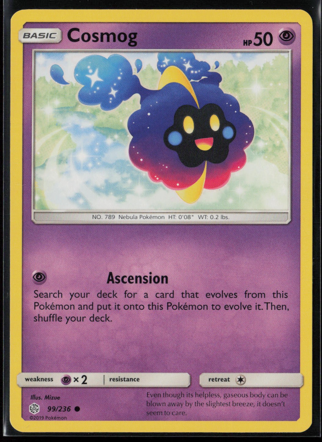 Cosmog 99/236 Pokemon Cosmic Eclipse Common Lightly Played
