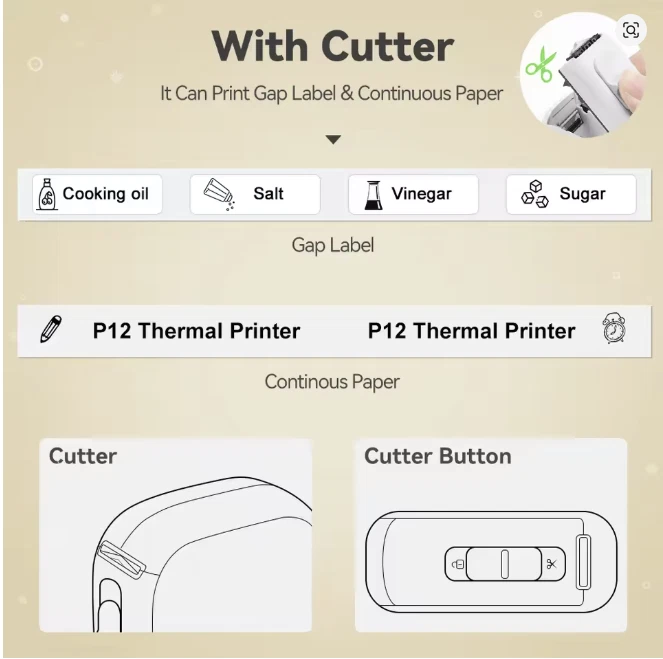 Marklife P12 Label Maker-Portable Printer Machine With 1 roll of Printing Paper - Image 3 of 4
