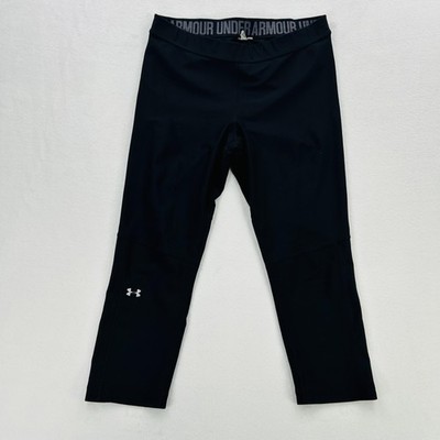 Under Armour HeatGear Compression Leggings Mens Large Black 3/4 Running Leggings