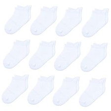 Toddler Non Slip Grip Ankle Socks for 1-7 Years Baby Kids Boys Girls 3-5T White