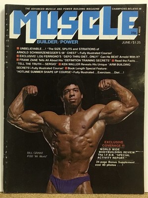 MUSCLE BUILDER bodybuilding magazine BILL GRANT/Arnold Schwarzenegger 6-75
