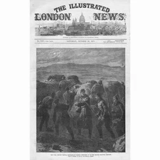 RUSSO-TURKISH WAR Romanians Digging Trenches at Plevna - Antique Print 1877