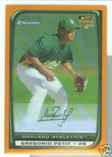 Gregorio Petit Houston Astros 08 Bowman Draft Orange Refractor