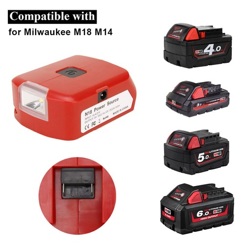 Dual USB Port Phone Charger Adapter Li-ion Battery For Milwaukee 18V/20V Battery - Picture 4 of 13