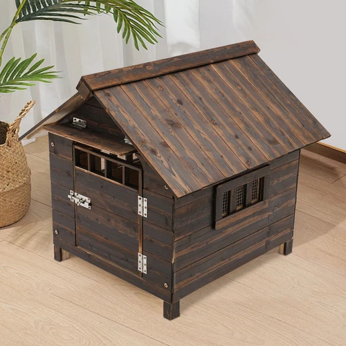 Pet House&Dog House with Window and Door for Dog within 10kg/22.05 lbs Brown New - Picture 7 of 18