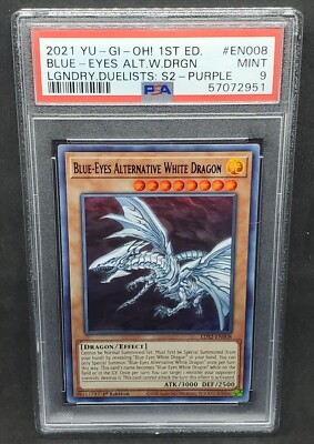 Yugioh PSA 9 MINT Blue-Eyes Alternative White Dragon (Purple) LDS2