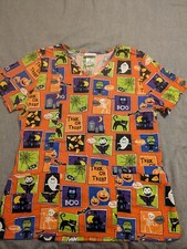 Women's Size Medium Scrubstar Halloween Scrub Top