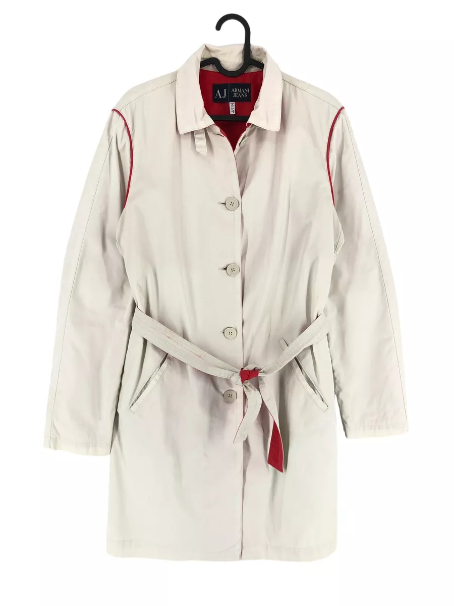 Vintage ARMANI JEANS Women Trench Coat Raincoat Jacket Coat Size