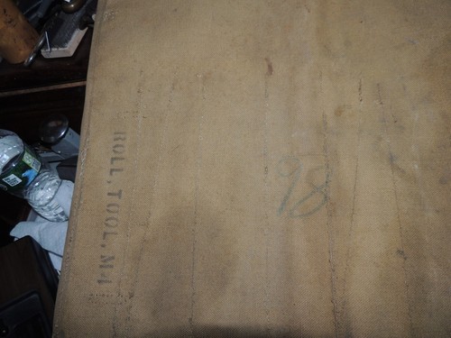 VINTAGE M4 outil en toile verte militaire enroulement, 18" X 29", 19 COMPARTIMENTS - Photo 8/9