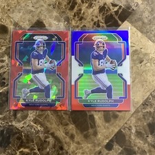 2X Kyle Rudolph 2021 Prizm Red Cracked Ice & Red White & Blue #230 Giants B-20