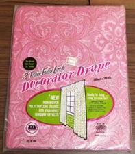 VTG Maytex Mills Three Piece Plastic Polyethylene Decorator Drape Curtains Red