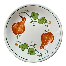 William Sonoma WSO36 Ceramic Les Gourdes 9” Orange Gourde Pasta Bowl Portugal